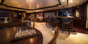 the skylounge aboard the yacht Mustique