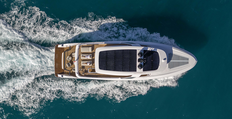 Ferretti Yachts Infynito 90 yacht bird's eye view