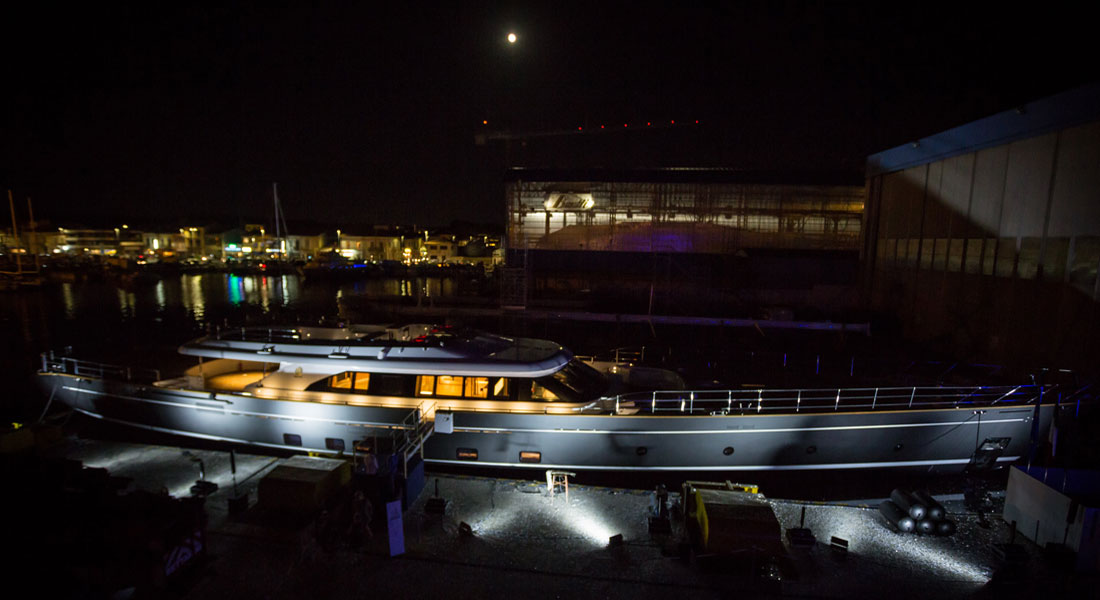 Perini Navi sailing superyacht Seven launch