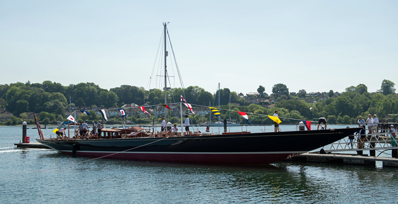 the relaunch of the yacht Shamrock V