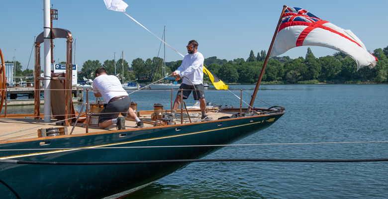 the relaunch of the yacht Shamrock V