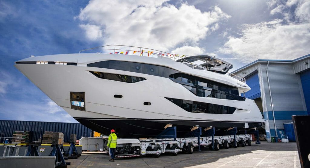 the first superyacht in the Sunseeker 100 Yacht series