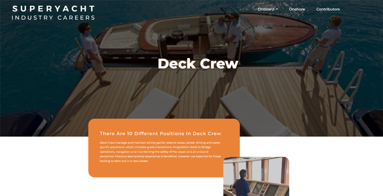 the Superyacht Industry Careers website